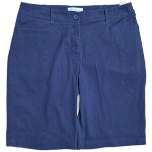 Talbots Women's Navy Blue Casual Chino Shorts Bermuda‎ Size 10